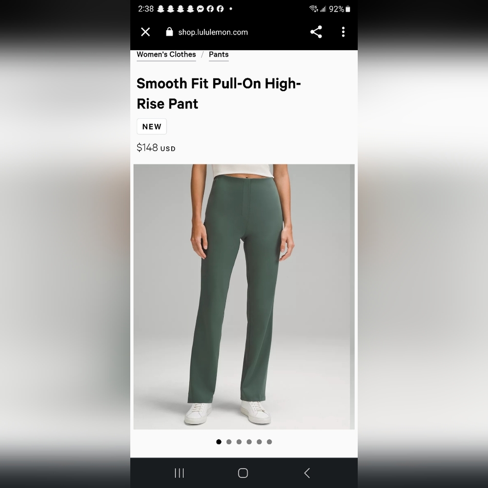 NWT Lululemon Smooth Fit Pull-On High-Rise Pant - Picture 2 of 7